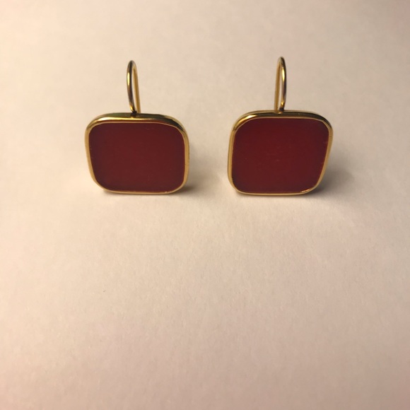 Gold & enamel earrings | Vintage gold - Picture 4 of 6